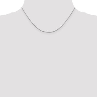 14K White Gold Box with Lobster Clasp Chain (Style WLB095-16)