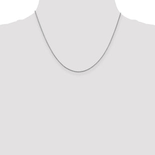 14K White Gold Box with Lobster Clasp Chain (Style WLB095-18)