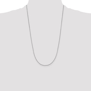 14K White Gold Box with Lobster Clasp Chain (Style WLB095-26)