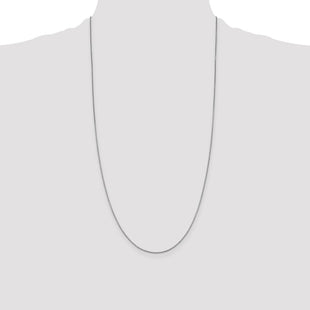 14K White Gold Box with Lobster Clasp Chain (Style WLB095-28)
