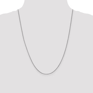 14K White Gold Box with Lobster Clasp Chain (Style WLB100-24)