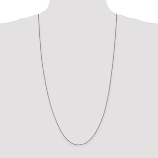 14K White Gold Box with Lobster Clasp Chain (Style WLB100-30)