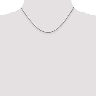14K White Gold Box with Lobster Clasp Chain (Style WLB105-16)