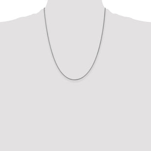 14K White Gold Box with Lobster Clasp Chain (Style WLB105-22)