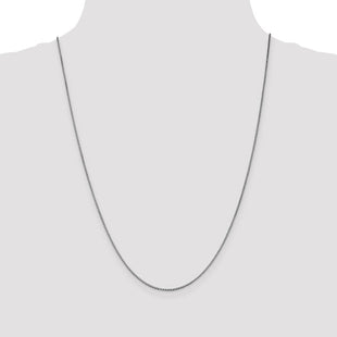 14K White Gold Box with Lobster Clasp Chain (Style WLB105-24)