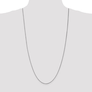 14K White Gold Box with Lobster Clasp Chain (Style WLB105-30)