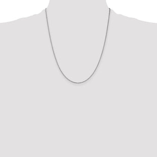 14K White Gold Box with Lobster Clasp Chain (Style WLB110-22)