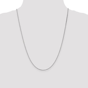 14K White Gold Box with Lobster Clasp Chain (Style WLB110-24)