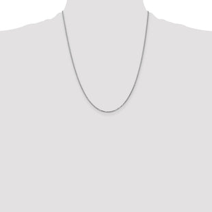 14K White Gold Box with Lobster Clasp Chain (Style WLB125-22)