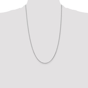 14K White Gold Box with Lobster Clasp Chain (Style WLB125-26)