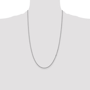 14K White Gold Box with Lobster Clasp Chain (Style WLB150-26)