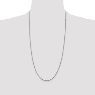 14K White Gold Box with Lobster Clasp Chain (Style WLB150-28)