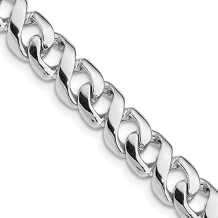 14K White Gold Hand Polished Fancy Link with Fancy Lobster Clasp Chain (per inch) (Style WLK404)