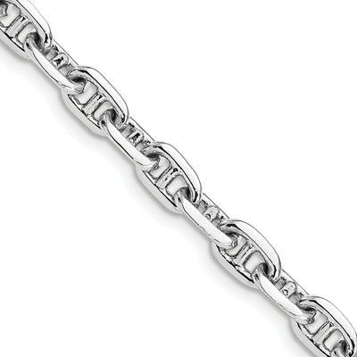 14K White Gold Hand Polished Fancy Link with Lobster Clasp Chain, 18 x 5.1mm