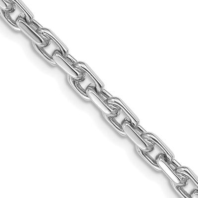 14K White Gold Hand Polished Fancy Link with Lobster Clasp Chain, 18 x 4.2mm
