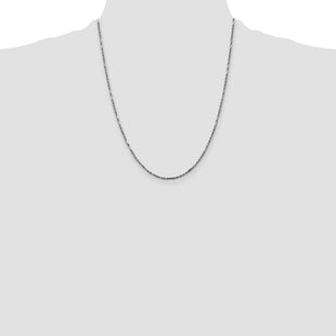 14k White Gold D/C Milano Rope Chain (Style WMIL030-22)