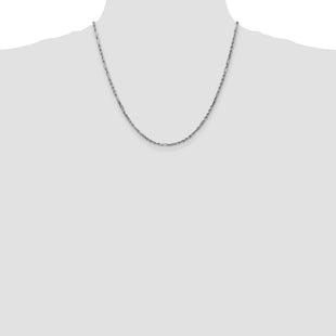 14k White Gold D/C Milano Rope Chain (Style WMIL045-20)