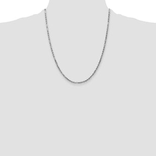 14k White Gold D/C Milano Rope Chain (Style WMIL045-22)