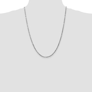 14k White Gold D/C Milano Rope Chain (Style WMIL045-24)