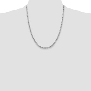 14k White Gold D/C Milano Rope Chain (Style WMIL060-22)