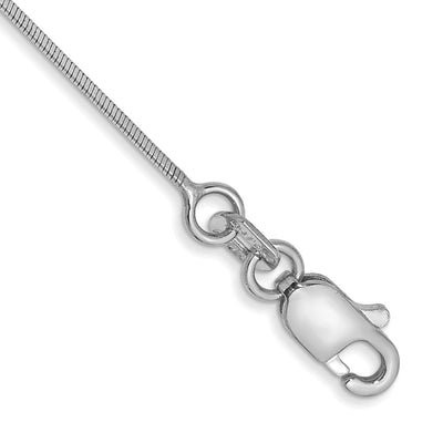 14K White Gold . Octagonal Snake with Lobster Clasp Bracelet