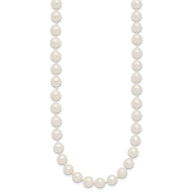 14K White Near-Round Freshwater Cultured Pearl Necklace