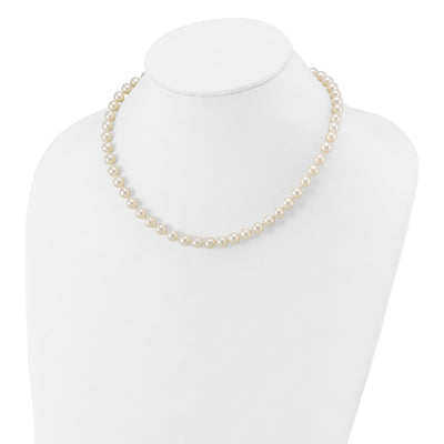 14K White Gold White Near Round Freshwater Cultured Pearl, 16 x 6 to 7mm