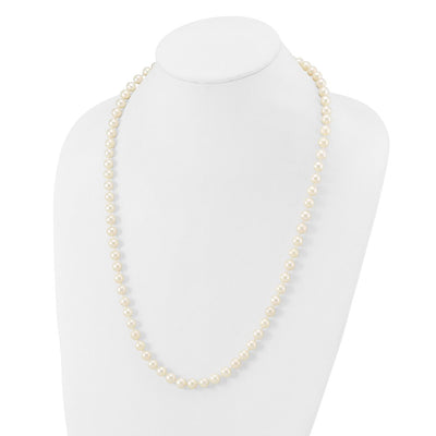 14K White Near-Round Freshwater Cultured Pearl Necklace