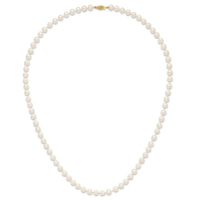 14K White Near-Round Freshwater Cultured Pearl Necklace