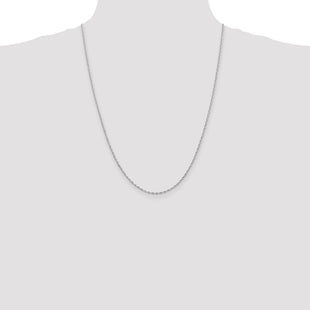 14K White Gold Diamond-cut Quadruple Rope Lobster Clasp Chain (Style WQT014-24)