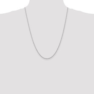 14K White Gold Diamond-cut Quadruple Rope Lobster Clasp Chain (Style WQT016-24)