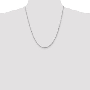 14K White Gold Diamond-cut Quadruple Rope Lobster Clasp Chain (Style WQT021-22)
