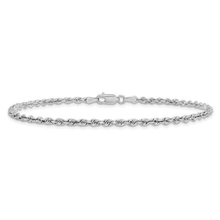 14K White Gold Diamond-cut Quadruple Rope Lobster Clasp Chain (Style WQT021-9)