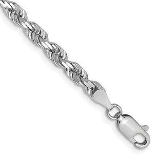 14K White Gold Diamond-cut Quadruple Rope Lobster Clasp Chain (Style WQT030-7)