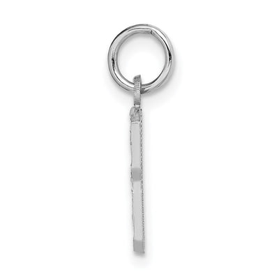 14K White Gold Small Brushed Diamond-cut Number 8 Charm