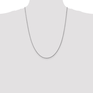 14K White Gold Round Snake Lobster Clasp Chain (Style WSNA160-24)