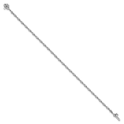 14K White Gold Complete 7/8 carat Round A Diamond 2-prong Tennis Bracelet