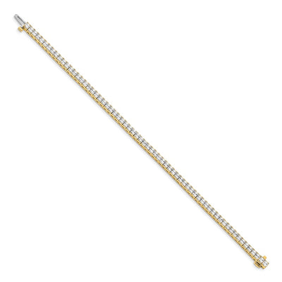14K Complete 6.6 Carat Princess Cut Diamond 4-Prong Tennis Bracelet