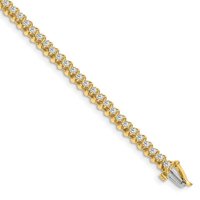 14K Complete 0.93 carat Round A Diamond Fancy Spiral Tennis Bracelet