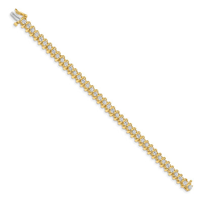 14K Complete 3.72 Carat Round Diamond Fancy Spiral Tennis Bracelet