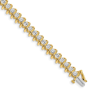 14k Complete 5 Carat Round Diamond Fancy Spiral Tennis Bracelet (Style X2006AA)