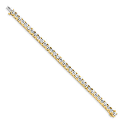 14K Complete 17 Carat Round Diamond 4-Prong Tennis Bracelet