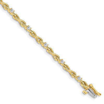 14K 4-Prong X-Design Tennis Bracelet Mounting for Round Diamonds