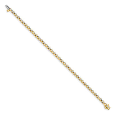 14K Complete 2.13 Carat Round Diamond 2-Prong Tennis Bracelet