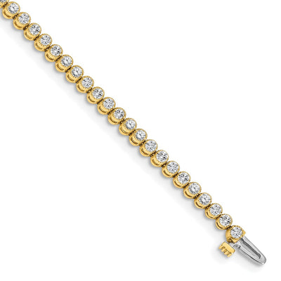 14K Complete 2.13 Carat Round Diamond 2-Prong Tennis Bracelet
