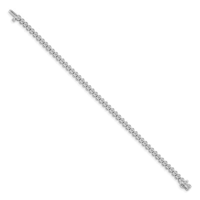 14K White Gold Complete 3.06 carat Round A Diamond 2-prong Tennis Bracelet
