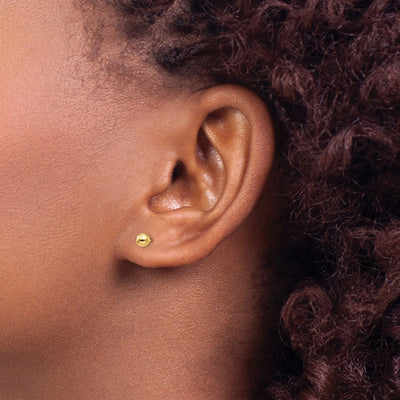 14K Polished Ball Post Earrings, 4 x 4mm