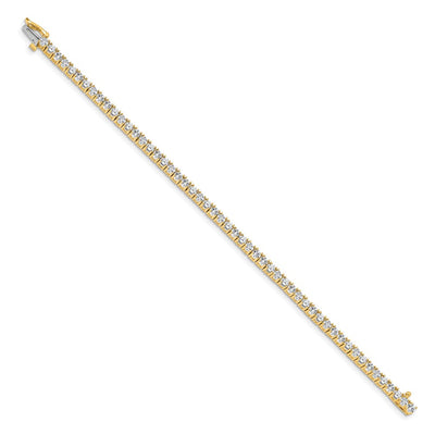 14K Complete 4.92 Carat Round Diamond 4-Prong Tennis Bracelet
