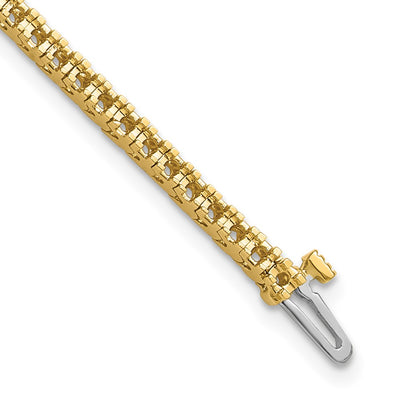 14K Complete 17 Carat Round Diamond 4-Prong Tennis Bracelet