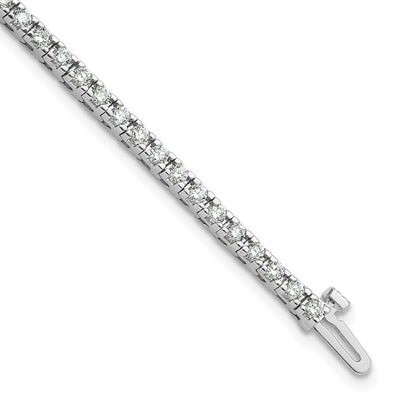 14K White Gold Complete 2.17 carat Round A Diamond 4-prong Tennis Bracelet